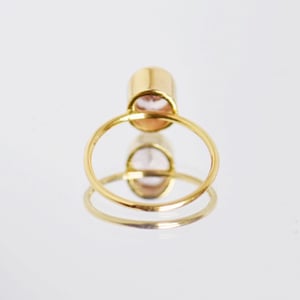 Image of Pink Spinel oval cut 14k gold ring