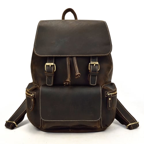 Handmade Vintage Crazy Horse Leather Backpack Travel Backpack LF240 ...