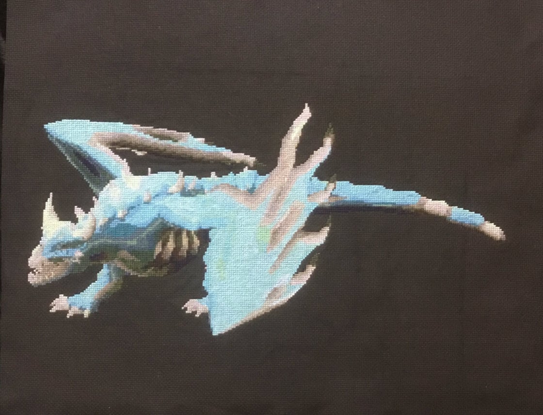 Image of OSRS Vorkath Cross Stitch