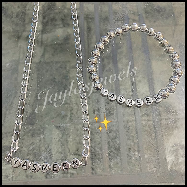 Image of 2pc gold or silver name set 