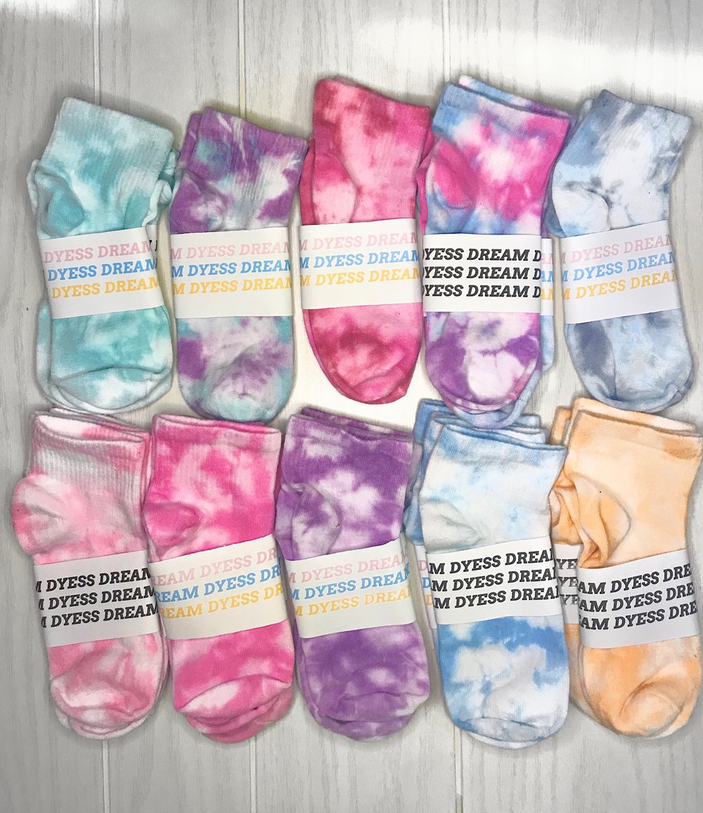 Image of ‘MINI’ TIE DYE SOCKS - MULTIPLE COLORS