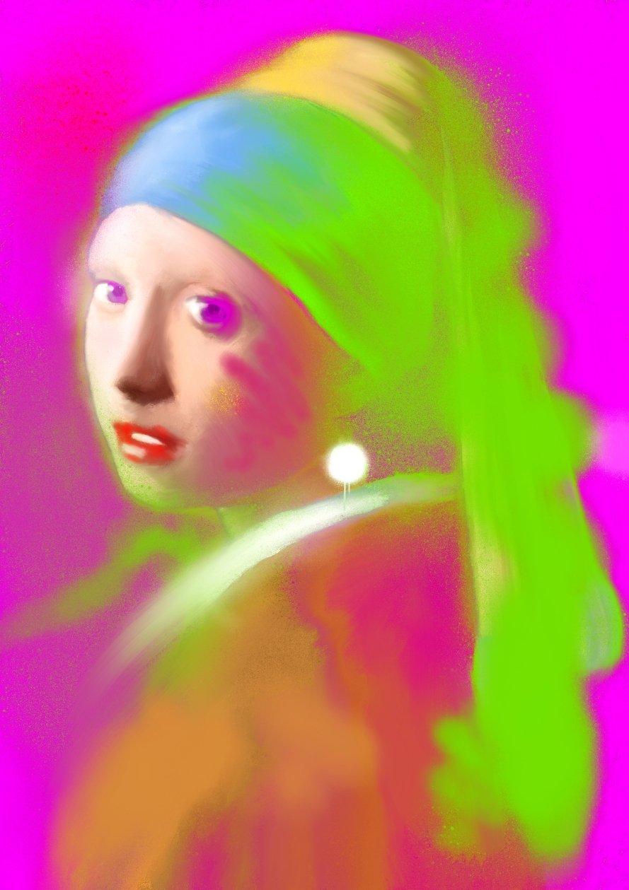 Image of Girl with dripping earring