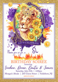 Lion & Sunflowers Invitation