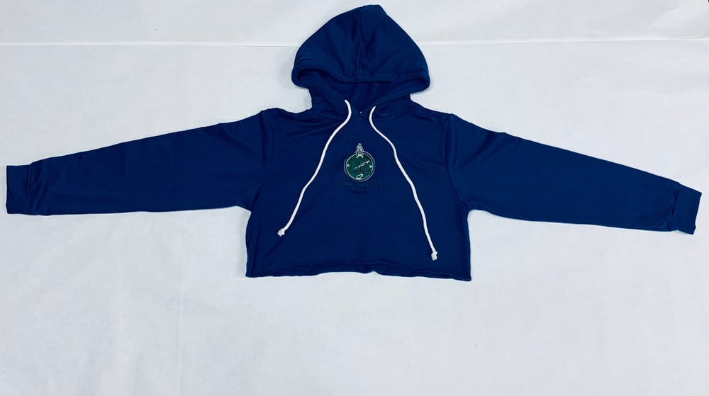 Image of CAL Blue Hooded Crook Top Ebroidered