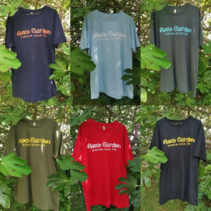 Image of Roots Garden 'dubwise since 1995' T-shirts , Hand screen printed (various colours/fair trade)