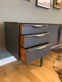 Image 3 of Jentique teak sideboard in dark grey and gold leaf