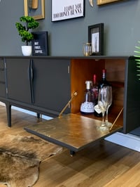 Image 2 of Jentique teak sideboard in dark grey and gold leaf