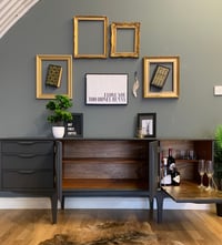 Image 4 of Jentique teak sideboard in dark grey and gold leaf