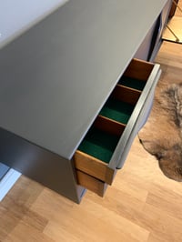 Image 5 of Jentique teak sideboard in dark grey and gold leaf