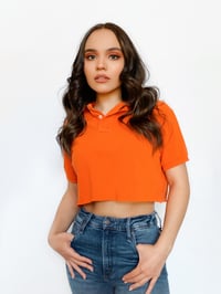 Clementine Cropped Polo Shirt