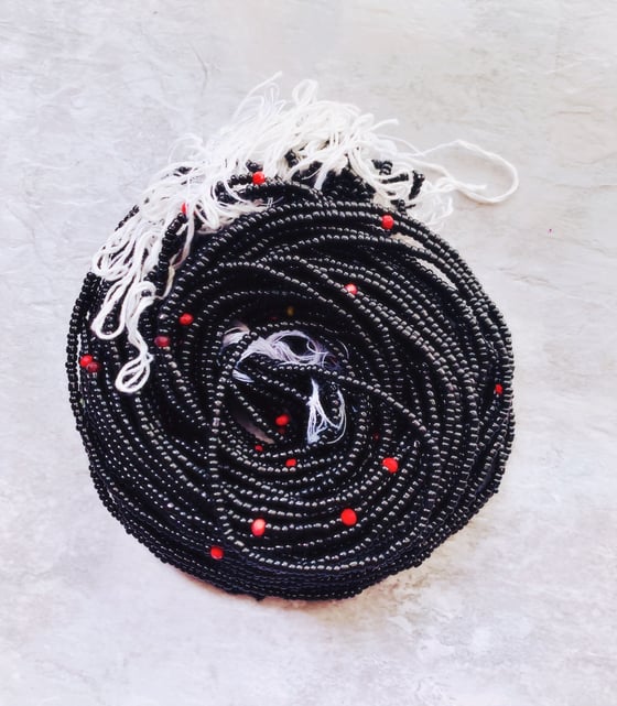 Image of Black and Red XL Tie Waistbead 