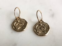 Image 1 of Eye of Protection Earrings in Golden Brass (PAIR)