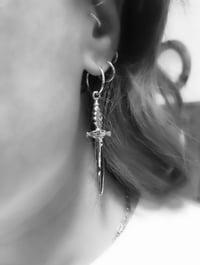 Image 2 of Dagger Earrings in Silver (PAIR)