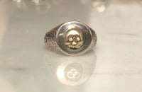 Image 3 of Tiny Skull Textured Signet Ring