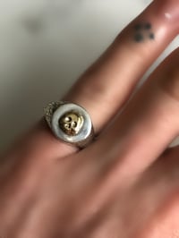 Image 4 of Tiny Skull Textured Signet Ring