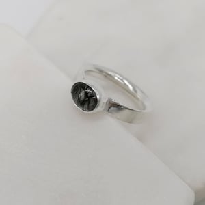 Image of Black Tourmalinated Quartz Ring