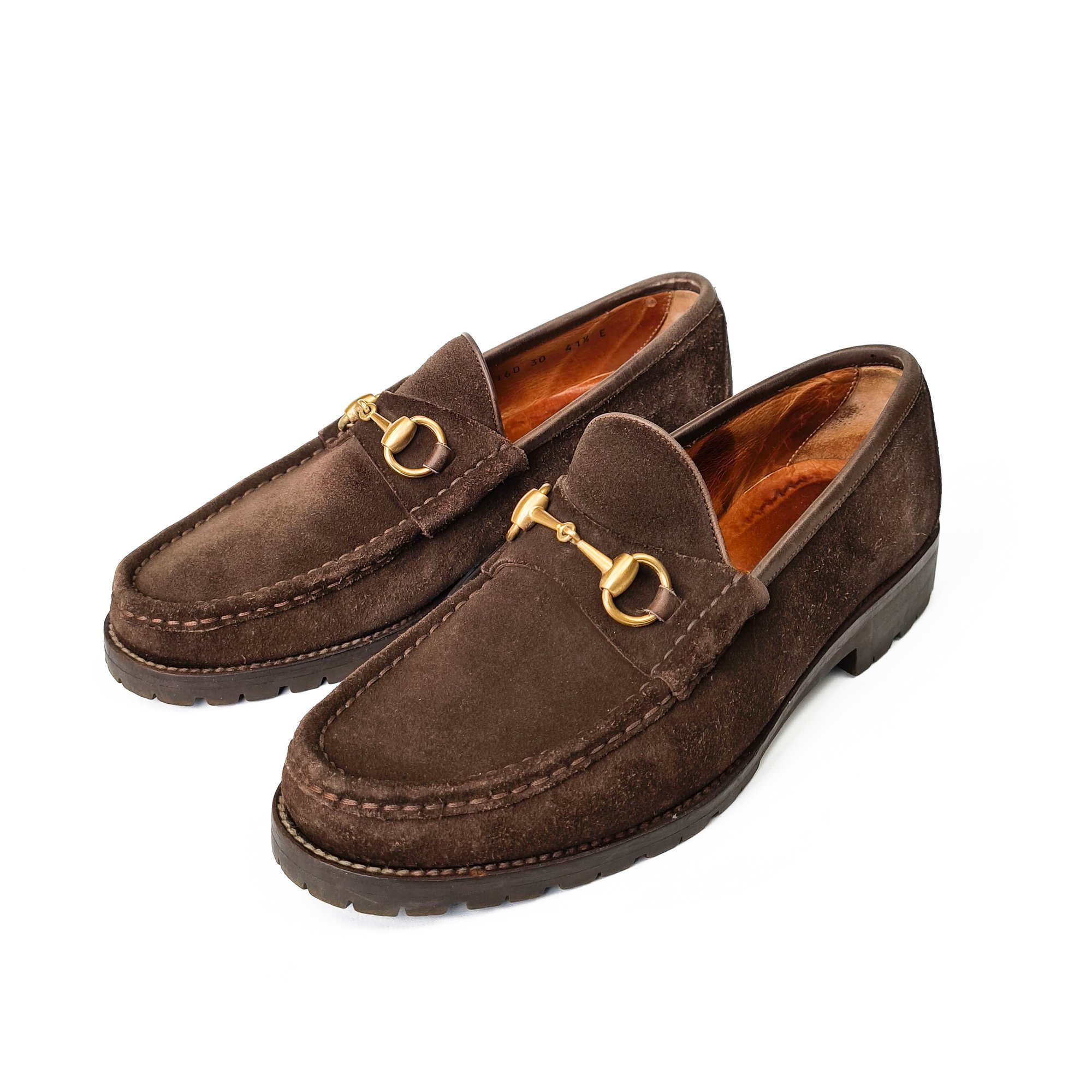 Image of Gucci Horsebit Suede Loafers 