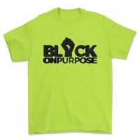 Adult Safety Green "Black On Purpose" Tee
