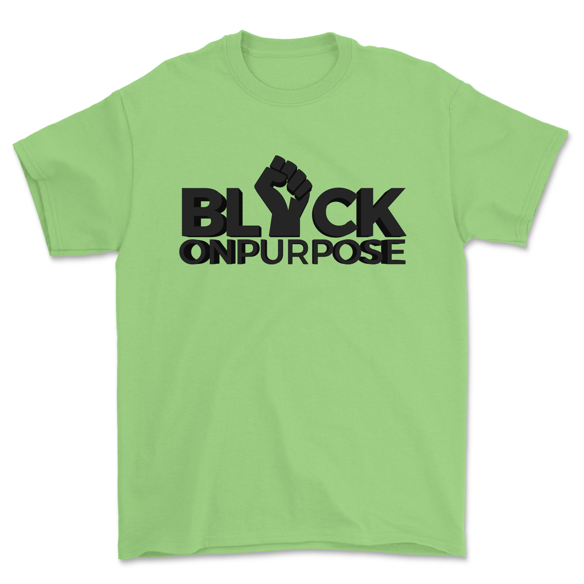 Image of Adult Mint felt "Black On Purpose" Tee