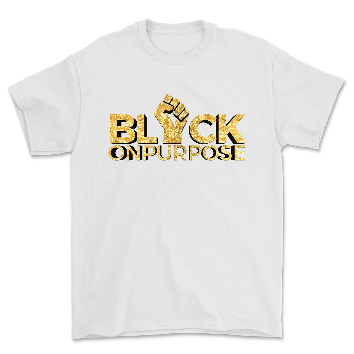 Image of Adult White Gold "Black On Purpose" Tee