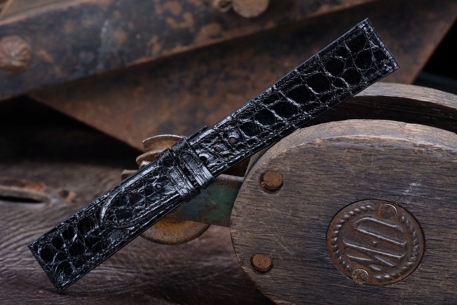 Image of  GLOSS BLACK ALLIGATOR STRAP 20/16, $895.00