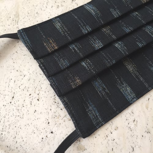 Image of Black Ikat Print Face Mask