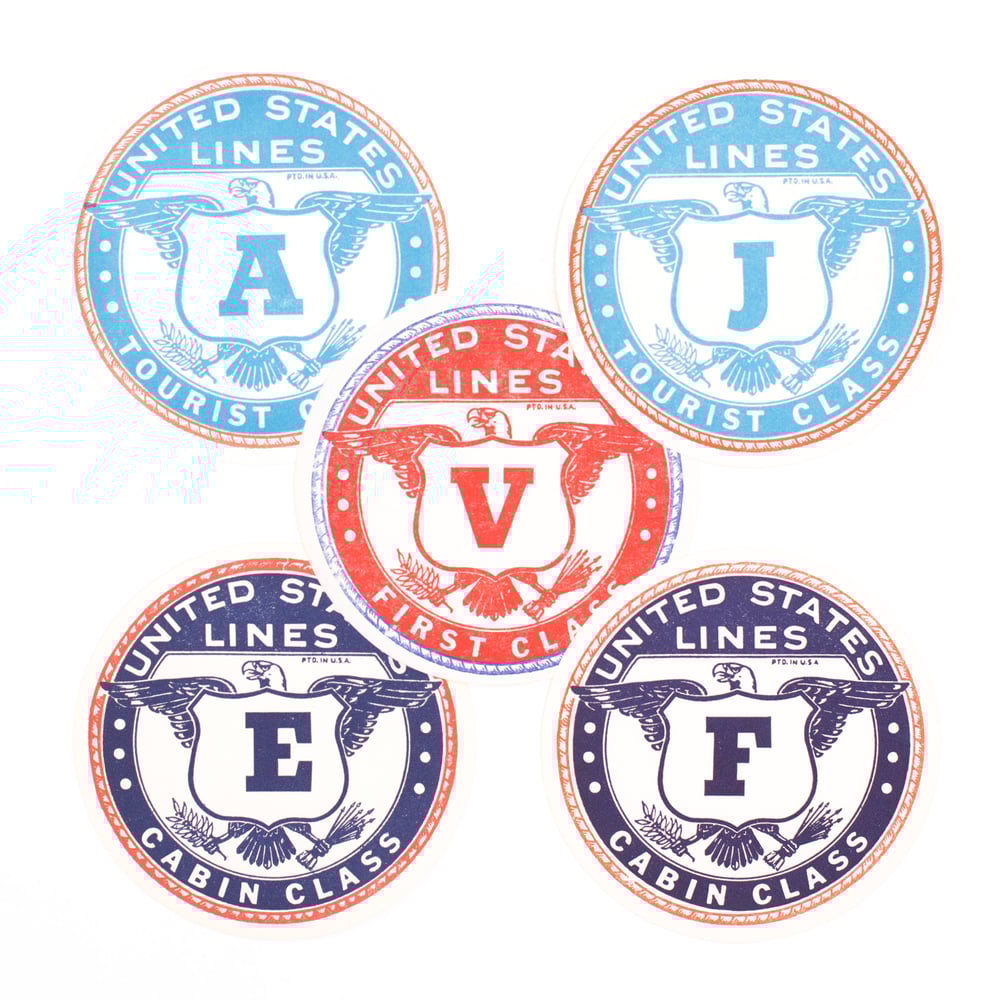 Image of United States Lines Luggage Labels - Set of 5