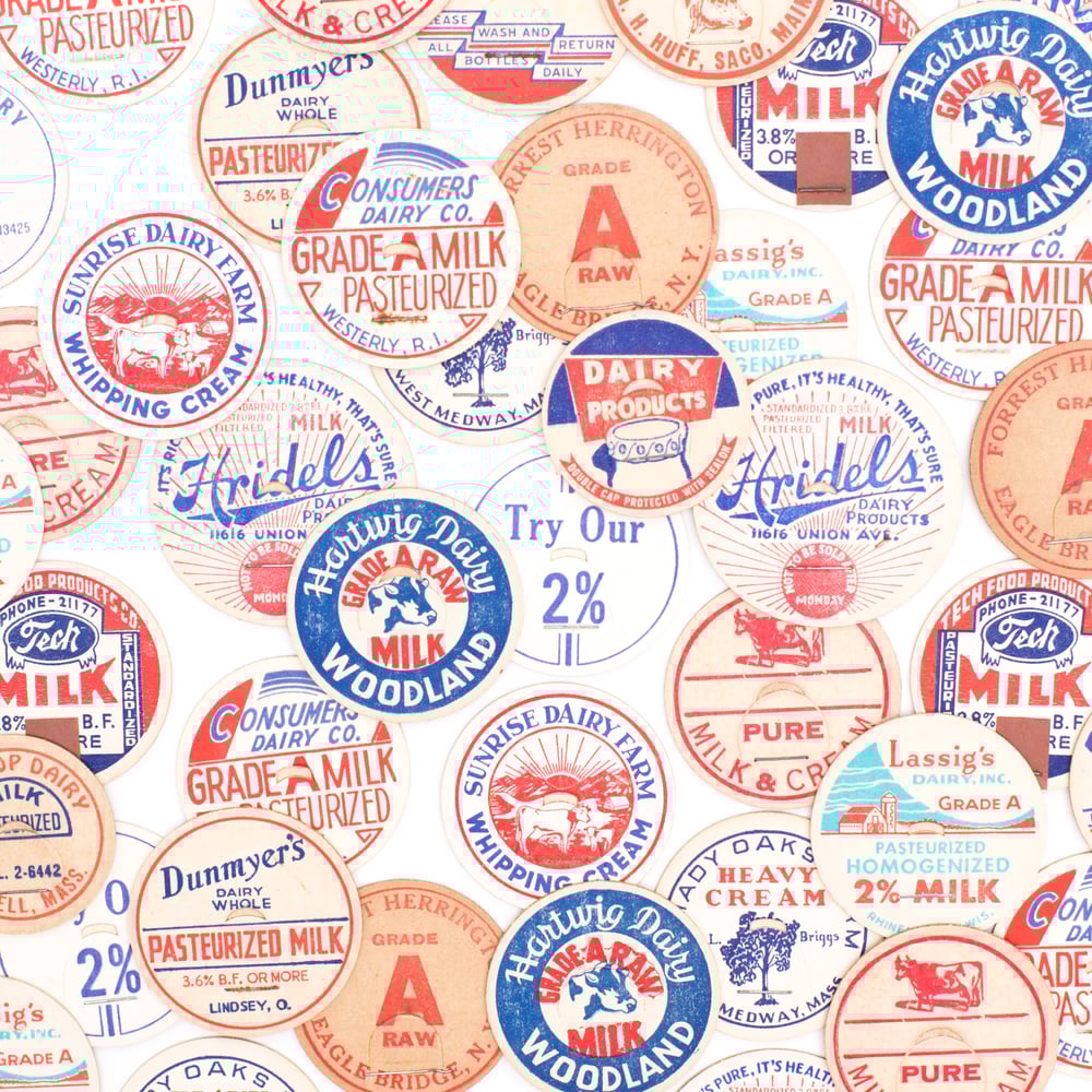 Image of Red, White, & Blue Milk Caps - Set of 12