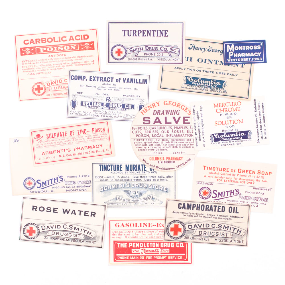 Image of Red, White, & Blue Pharmacy Labels, No. 2
