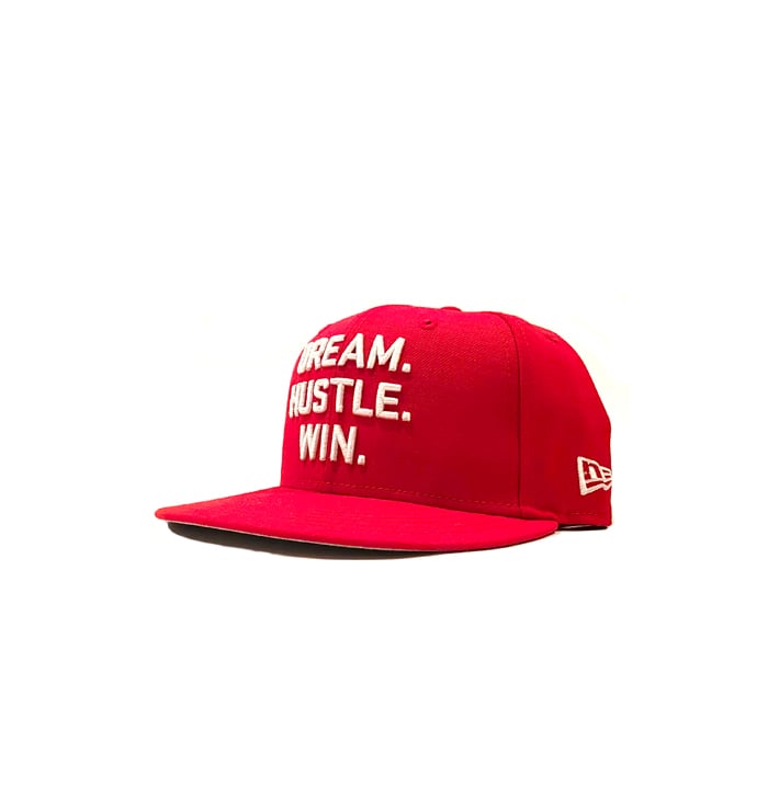 Image of 2520 X NEW ERA DREAM. HUSTLE. WIN. 9FIFTY SNAPBACK - SCARLET