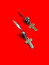 SKULLS & CROSSES DROP EARRINGS