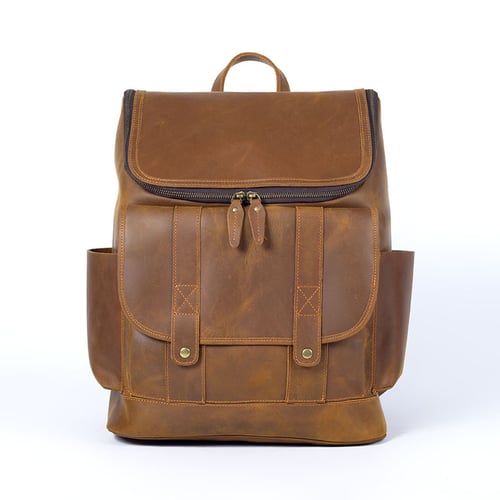 Image of Vintage Leather Backpack, Travel Backpack, Laptop Rucksack LF260