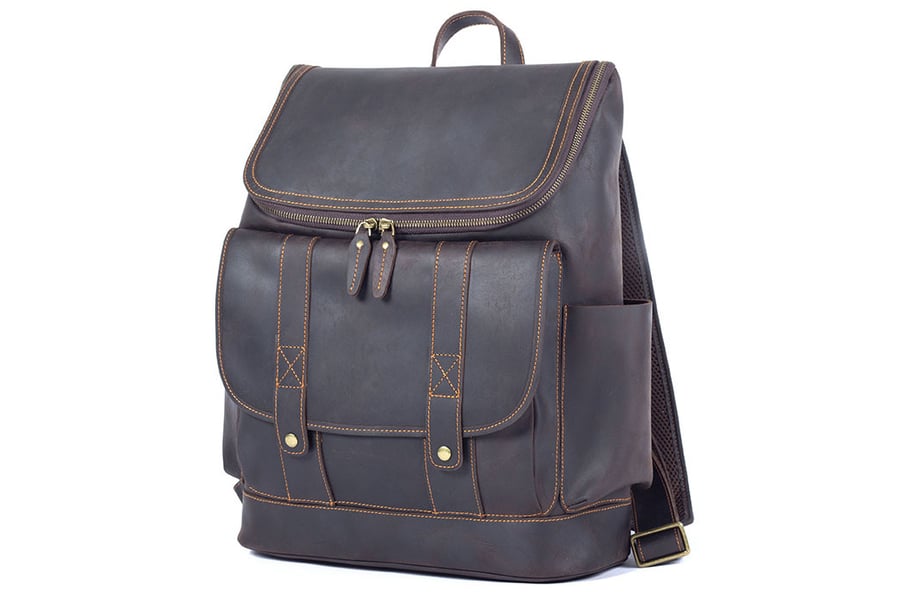 Image of Vintage Leather Backpack, Travel Backpack, Laptop Rucksack LF260