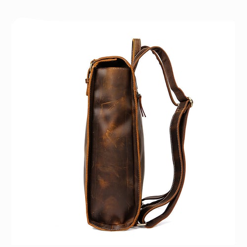 Image of Genuine Leather Travel Backpack Men Leather Backpack MSG8077