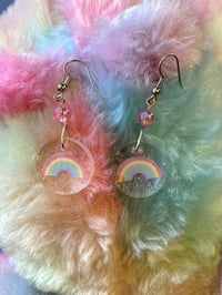 Image 3 of Pastel Rainbow Resin Earrings