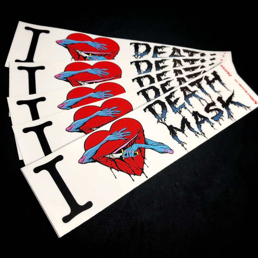 Image of I ❤️ Death Mask bumper sticker 