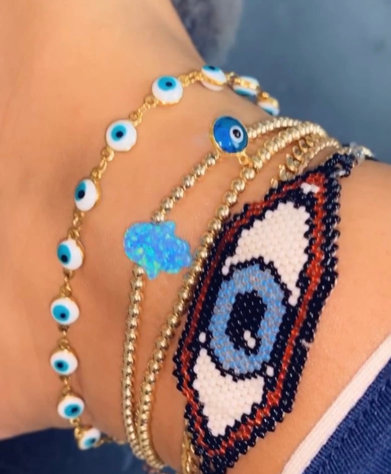 Image of White/Turquoise 🧿 anklet 