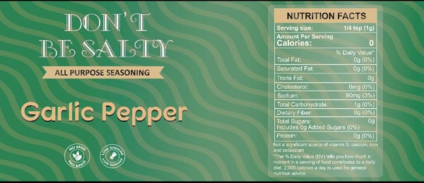 Image of Don't Be Salty Garlic Pepper Seasoning 