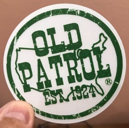 Image of OLD PATROL TRADEMARK DECAL ~ CLEAR