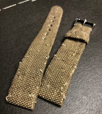 Image 1 of Hand-rolled rembordé military canvas watch strap