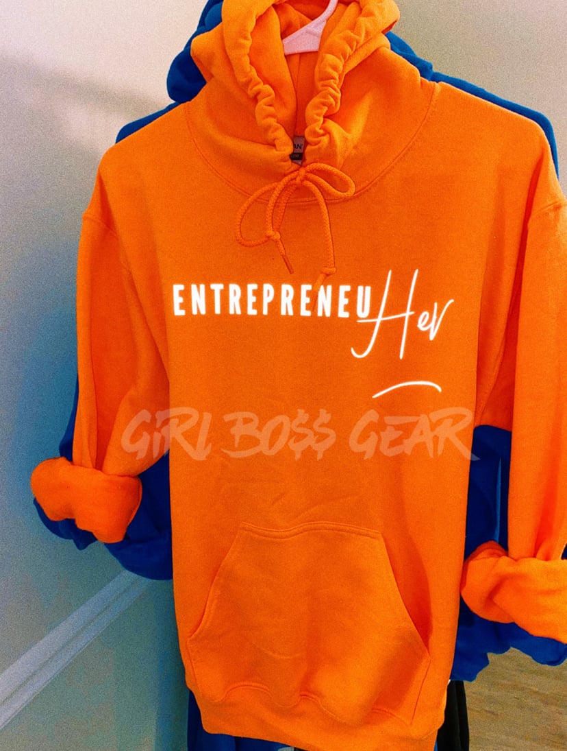 Image of Neon Orange EntrepreneuHER Hoodie