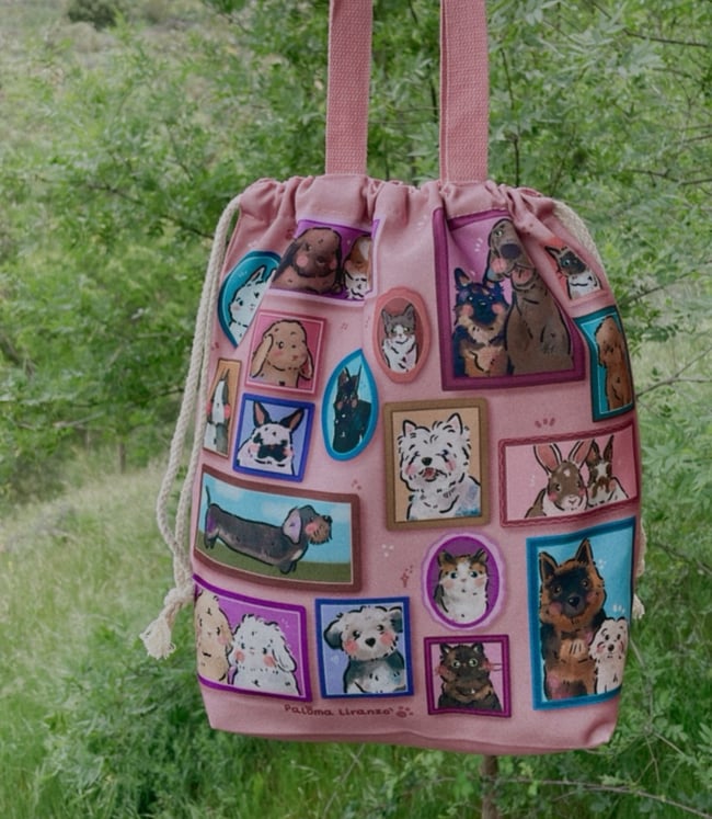 Bolso cierre cuerdas 