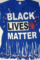 Image 2 of Black Lives Matter Beaded Upcycled USA Statement T-Shirt 