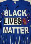 Image 5 of Black Lives Matter Beaded Upcycled USA Statement T-Shirt