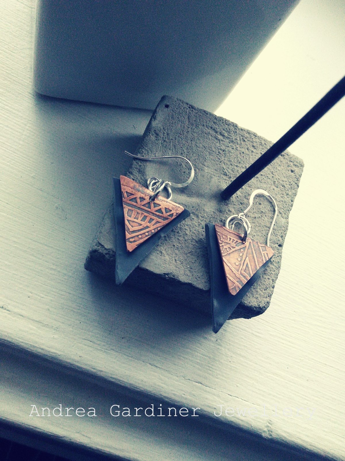 Image of Copper Aztec Earrings