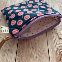 Image 7 of “Navy & Pink Smileys” Small OR Mini Quilted Zipper Bag