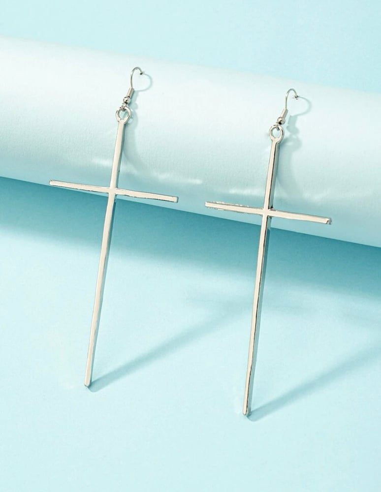 Image of “Cross Drop Earrings”