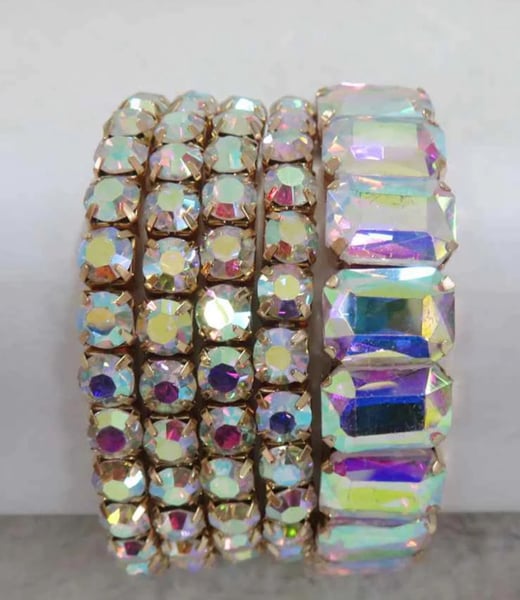 Image of GOLD STRETCH BRACELETS AB STONES