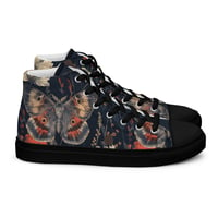 Image 14 of Grunge Goth Style Cottagecore Moth Men’s high top canvas shoes