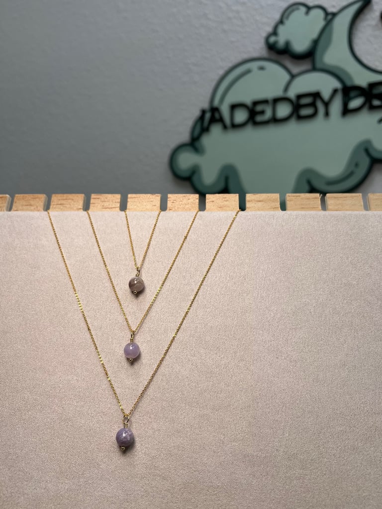 dainty lavender bead necklace Image 2